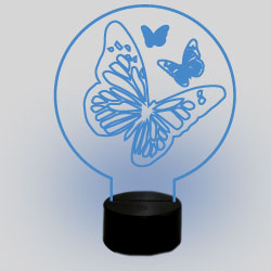 LED 3D Illusion Base Butterfly Blue